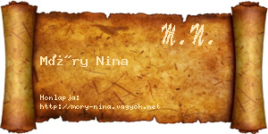 Móry Nina névjegykártya